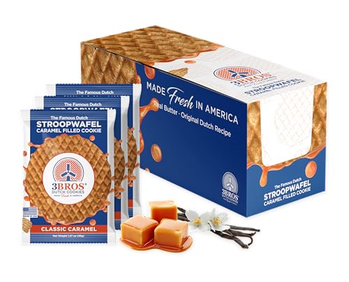 3Bros Stroopwafels — Authentic Dutch Caramel Waffle Cookies, 20 Individually