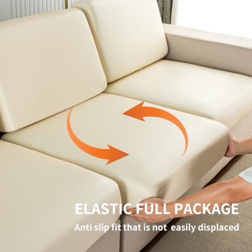 UWWGKK Waterproof Couch Covers, Stretch Couch Covers with Backrest for Sectional Sofa,L Shape Sofa,Waterproof White Backrest Cushion — view 4