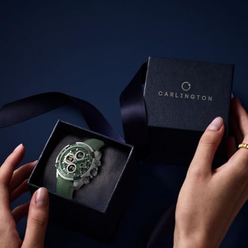 Image of Carlington Nitro Analog-Digital Men's Premium Leather Strap Wrist Watch | Quartz Movement | Water & Shock Resistant Watch for Men | Casual & Formal Wear - CT 9197