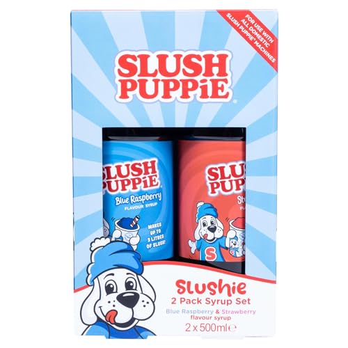 Fizz Creations SLUSH PUPPiE Snowcone Machine & Syrups Bundle. Home Countertop SLUSH PUPPY Maker. Includes 500ml Blue Raspberry Syrup & 500ml Strawberry Syrup Gift Set. Glycerol Free - Image 6