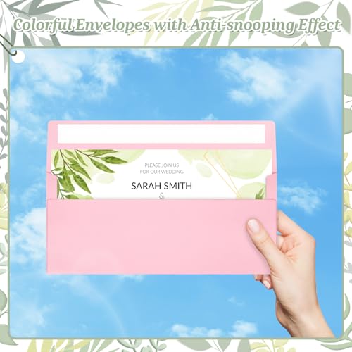Image of Mulbozy 200Pcs #10 Pink Envelopes Letter Size Windowless Self Seal Security