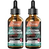 2000MG Liposomal Glutathione Liquid Drops, Ultra High Absorption, Natural Detoxification, Immune System & Skin Support*, L-Glutathione, Vitamin C & Hyaluronic Acid, Capsules Alternative, 4.05 OZ