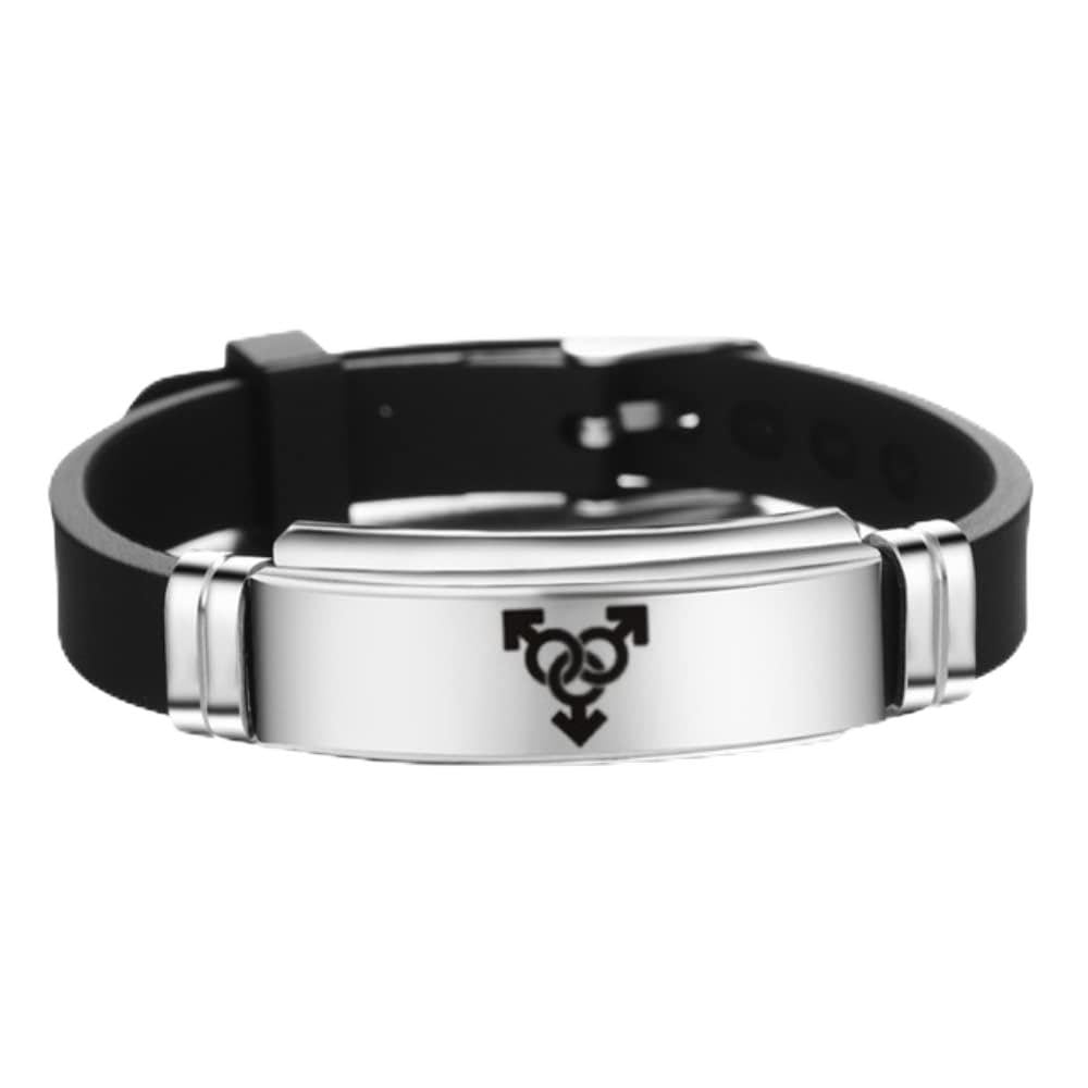LYGBAOFUL Bracciale Rigido Regolabile Pride in Silicone Arcobaleno per Uomo e Donna, Regalo