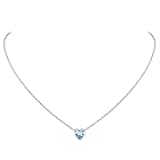 925 Sterling Silver Pendant Necklaces for Women, Heart/Round Birthstone Necklaces Birthday Jewelry for Mother Wife Daughter (with Gift Box)