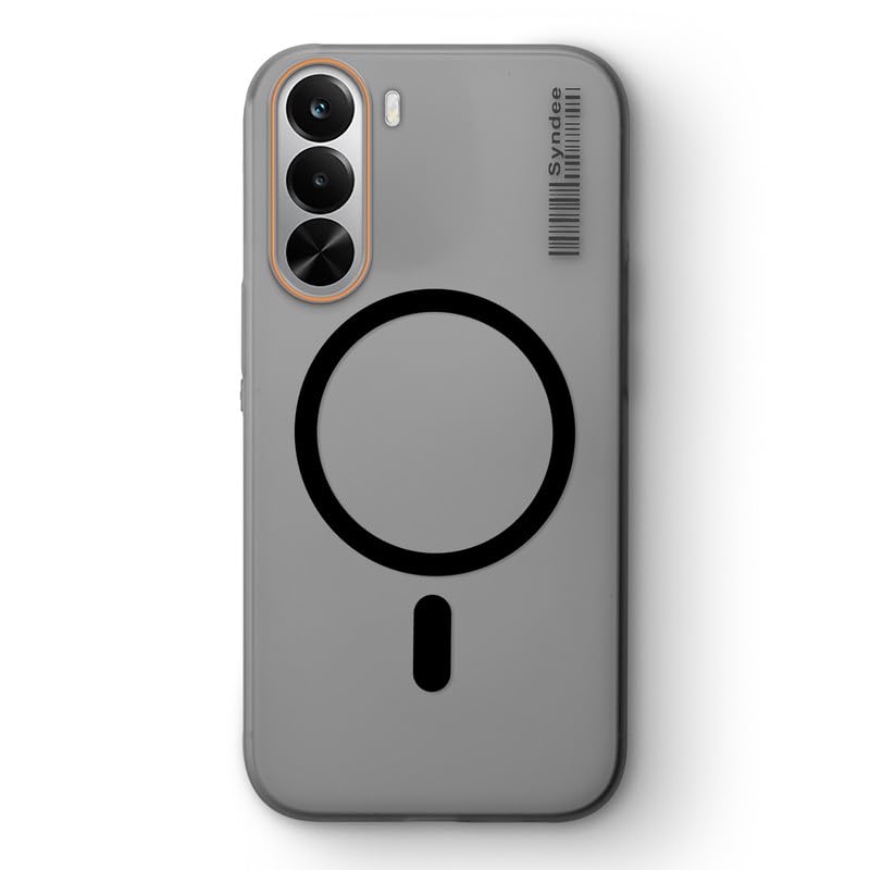Image of Mr. Case Back Cover for Realme P4x 5G Sleek Frosted Translucent Back Only Compatible with Wireless Magnetic Accessories | Anti-Scratch Shockproof Phone Case - Black