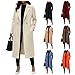 Qesulk Womens Long Wool Coats Notched Lapel Collar Single-Breasted Peacoat Long Pea Coat Wool Blend Overcoat Winter Outwear