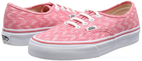 Vans Authentic, Zapatillas de skateboarding Unisex, Blanco (Denim Chevron - Coral/True White), 34.5 EU (UK 2.5)