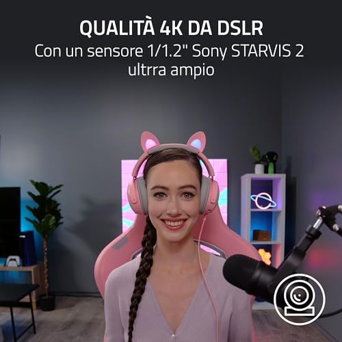 Kiyo Pro Ultra - Webcam 4K per la creazione di contenuti e streaming (Ultra High Dynamic Range-UHDR, UltraHD 4K 30 FPS/1080P 60 FPS, autofocus con AI, sensore di luminosità da 2,9 µm) Nero - Webcam - Immagine 2