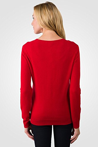 Image of JENNIE LIU Women's 100% Cashmere Button Front Long Sleeve Crewneck Cardigan Sweater