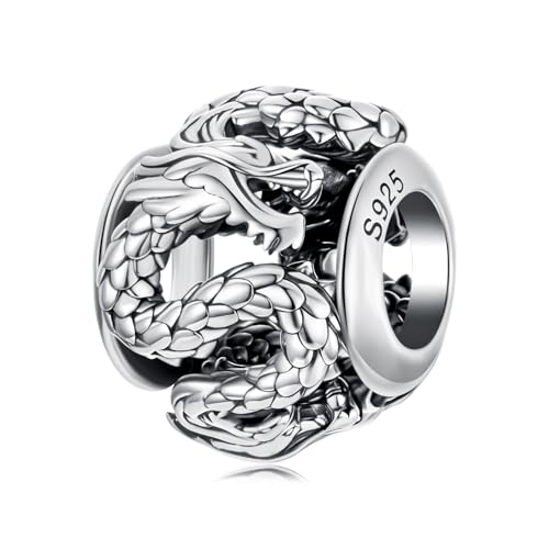 Charm de dragón chino en plata para personalizar tu pulsera diaria de mujer