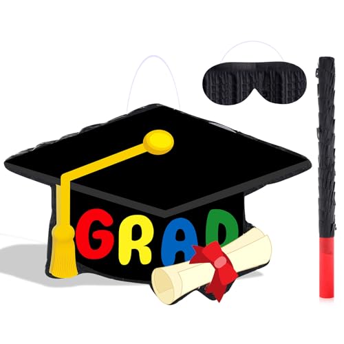 Pinata de graduation maternelle Threan avec bâton et bandeau pour fête d'école