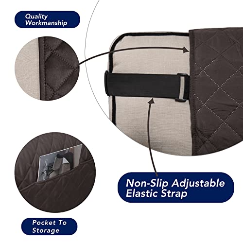 Purefit Reversible Sofa Couch Cover Water Resistant Couch Covers For 3 Cushion, Washable Furniture Cover With Non-Slip Foam And Adjustable Strap For Dogs, Pets (Sofa, Chocolate/Beige) #TOP2