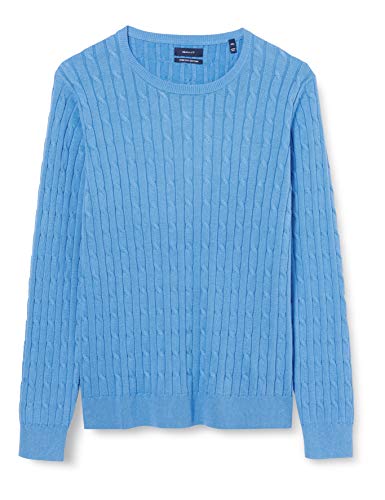 GANT Damen Stretch Cotton Cable C-Neck ZOPFSTRICKPULLOVER MIT Rundhalsausschnitt, Azure Blue, L