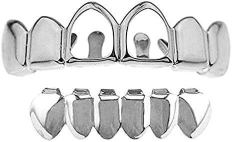 Halloween Joker Silver Teeth Open Face Grillz Professional Edition Production Set Model