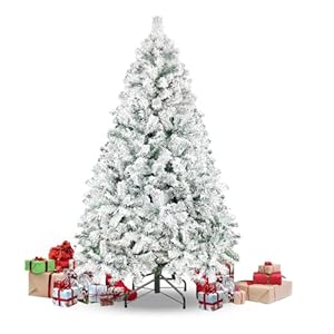 5FT Flocked Christmas Tree, Artificial Christmas Tree, Realistic Frosted Christmas Tree, Foldable Metal Stand, Easy Assembly, Premium Outdoor Xmas Tree for Home Office Party Decoration 5ft flocked christmas tree, artificial christmas tree, realistic frosted christmas tree, foldable metal stand, easy assembly, premium outdoor xmas tree for home office party decoration