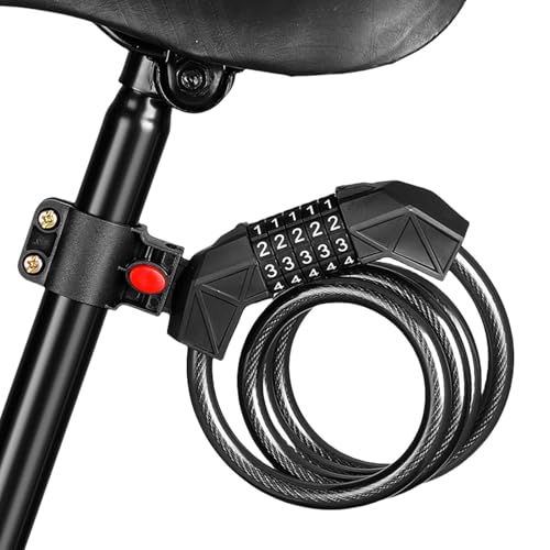 Snowboardschloss, 1,2 m langes Fahrradschloss, Anti-Diebstahl-Kabel, robuster Kinderwagen-Alarm, 5-stellige Spiralkette, Roller-Zubehör für Fahrräder