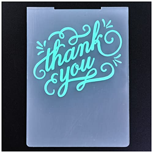 DDOUJOY Words thank you Background Plastic Embossing Folders for Card Making Scrapbooking and Other Paper Crafts 2101019