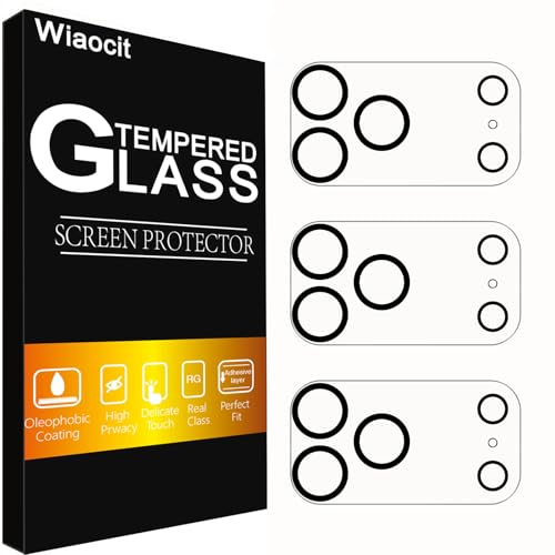 Wiaocit 3 Pack Tempered Glass Camera Lens Protector for iPhone 17 Pro Max 9H Hardness Anti-Scratch Case Friendly