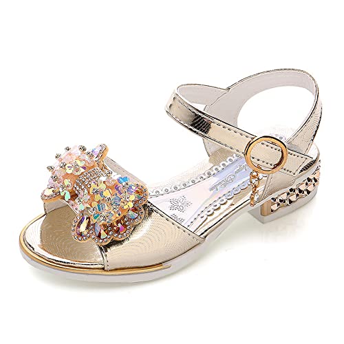 Toddler Girls Glitter Bow Sandals Kids Princess Bling Crystal Summer Shoes