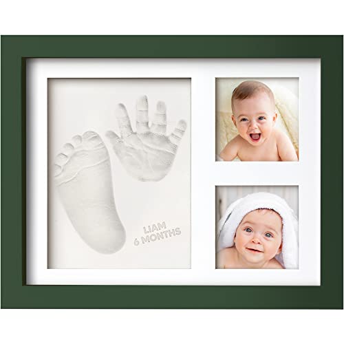 Baby Hand and Footprint Kit,Quick Dry Clay Baby Footprint Kit(Hunter Green)