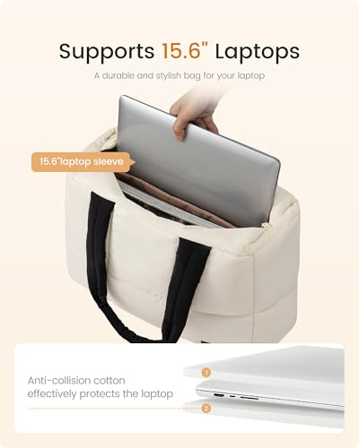 Image of LOVEVOOK 15.6 inch Laptop Bag for Women,Briefcase Computer Bag Puffer Tote