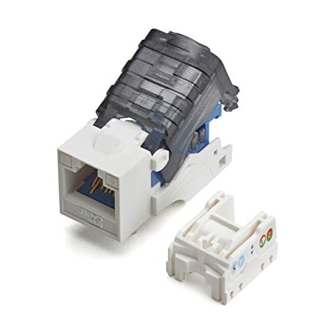 trueCABLE Cat6 Toolless Keystone Jack, Unshielded (UTP), PoE++ (4PPoE) 100W, UL Listed, ETL Verified, ANSI/TIA Certified, Modular RJ45 Female, White, 12 Pack Cover