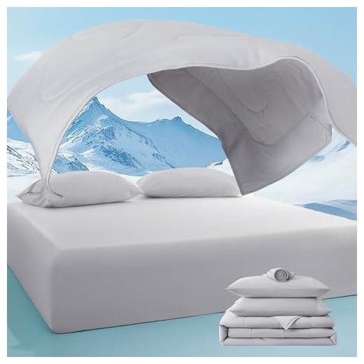 Breescape Cooling Comforter Set - Ultra Comfort 4pcs with King Size Cooling Blanket, Wrinkle-Free Deep Pocket Fitted Sheet, 2 Breathable Pillowcases for Skin and Hair Bedding Set, Misty Gray
