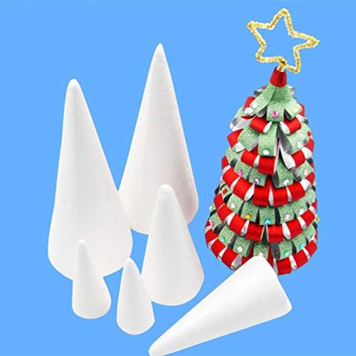 EXCEART 2pcs White Foam Cones DIY Christmas Tree Foam Cone Styrofoam Modeling Polystyrene Shapes for Kids Adults Christmas DIY Arts Crafts Toys Supplies (38x13.5cm)