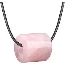 Natural Gemstone Healing Crystal Pendant Necklace Reiki Energy Pendant for Men Adjustable Wax Rope Chain for Women