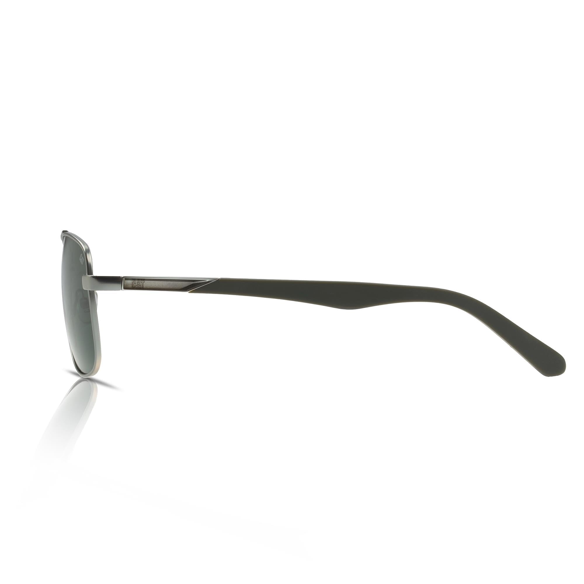 Cat erpillar CTS-8023 - Occhiali da sole da uomo, 002P, colore: argento opaco/verde, Argento