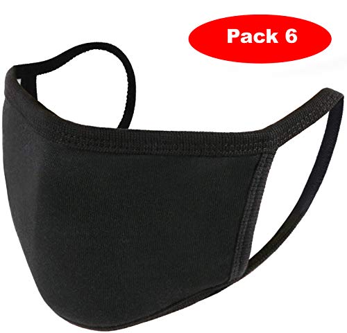 KISSBUTY 1 Pack Mouth Mask Teens Women Anti Dust Face Mask Cotton Mouth Mask, Black 3 Layers Cotton Face Mask for Cycling Camping Travel, Women or Teens 12 to 16 Years (1)