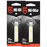 GEAR AID Ni Glo 2” UV Rechargeable Glowing Keychain – Multi-Purpose Glow-in-the-Dark Accessory for Camping, Scuba Diving, Night Fishing, Hiking, Emergency Kits, and Everyday Use, Clear, 2 Pack