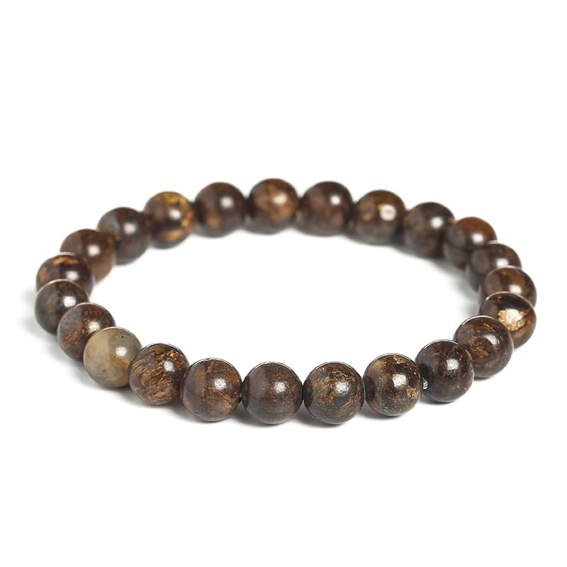 piedras naturales, Pulseras redondas color bronce, aptas for hombres y mujeres(10mm)