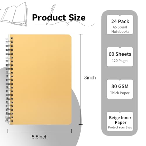 Carnet à spirales A5 miikoul imperméable pour éviter les pages cornées