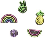 Jibbitz 5-Pack Peace & Love Shoe Charms for Crocs, LED Fun, Small