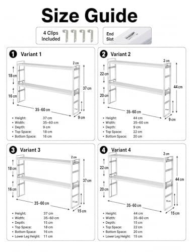 Largeurs de 36 à 60 cm ajustables pour cet organiseur de cuisine gain de place