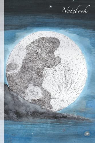 Notebook: Great Moonlight into Night Sky Blank Line Journal