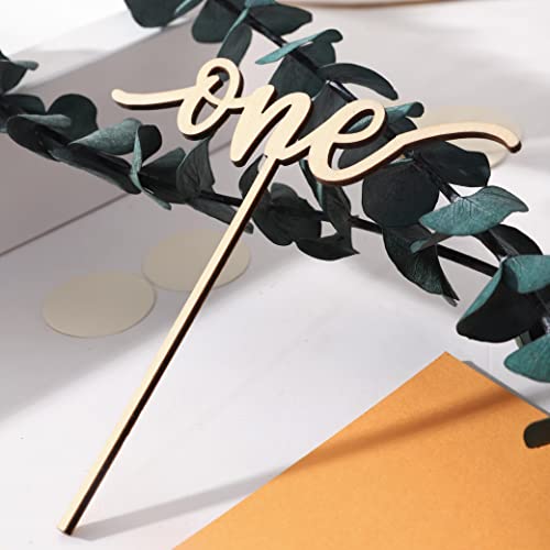 Wood Cake Toppers One Year Sign - Birthday Cake Topper Decorations, Rustic Wood, Smash Cake Topper, Birthday Cake For Photo Booth Props, Cake Decorating Supplies, First Anniversary. #TOP5