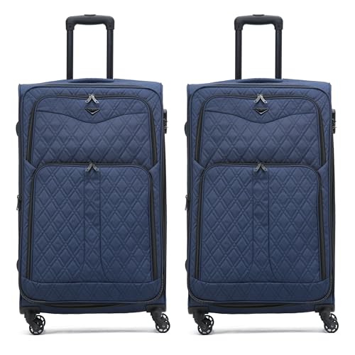 Flight Knight Lightweight 4 Wheel 800D Soft Case Quilted Suitcases Anti Crack Cabin & Hold Luggage Options Approved for Over 100 Airlines Including easyJet, BA & Many More!