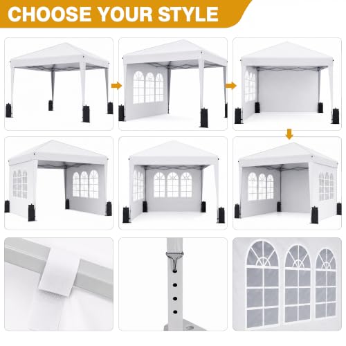 10x10 Pop Up Canopy Tent with Sidewall, Commercial, White by SANUMY - Used condition - Image 6
