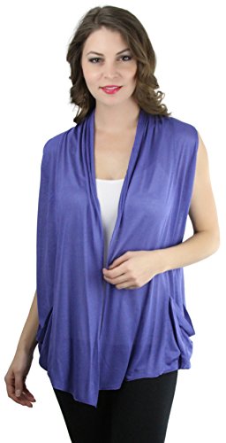 Image of ToBeInStyle Womens Open Front Casual Shrug Lightweight Layering Cardigan Sleeveless or Short Sleeve