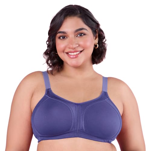 Image of NYKD NYB101B Cotton Non Padded Non Wired Full Coverage Everyday Bra M-Frame Bounce Control (Plus