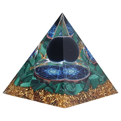 Orgone Pyramid Crystal Energy Tower Nature Reiki Chakra Pierre concassée 2,4x2,4in Crystal Orgone Pyramid Crystal Pyramid Stone for Stress Réduire la guérison Méditation Attirer la richesse Lucky Cover