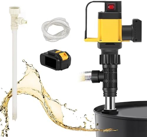 36V Cordless Electric Barrel Pump - 1000W Handheld Oil Transfer Pump, 10-130L/Min Flow Rate, 7M Lift, 12000 RPM, Portable & Efficient Drum Pump for Outdoor Fuel Transfer