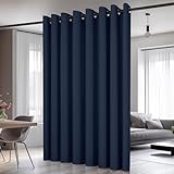 Deconovo Tende Oscuranti per Interni 242 CM Altezza, Tenda Oscurante Termica Isolante con Anelli per Camera da Letto Moderna 1 Pannello, 254x242 CM, Blu Navy