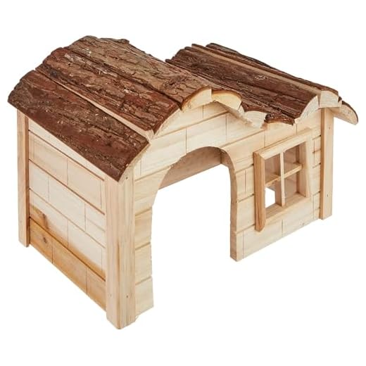 Kerbl Maison pour Rongeurs avec Toit Galbé Nature 30x20x20 cm