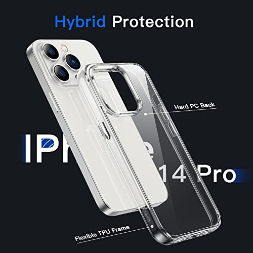 Jetech 3842- Case For Iphone 14 Pro 6.1-Inch, Non-Yellowing Shockproof Phone Bumper Cover, Anti-Scratch Clear Back thumb #2