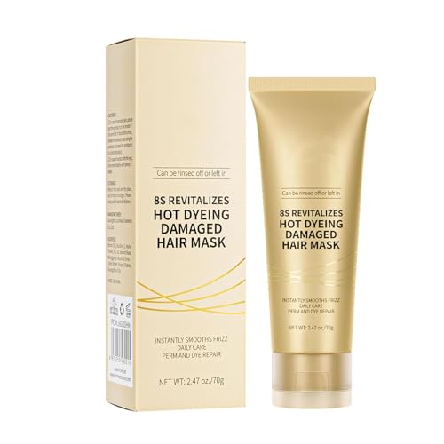 Mascarilla capilar revitalizante 8 segundos para cabello dañado por teñido en caliente, mascarilla capilar revitalizante 8 segundos, mascarilla capilar profesional de queratina, sin enjuague (1pcs)