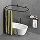 Sikaiqi Al alloy Oval Shower Curtain Rod Hoop Square Shape Bathroom Rod for Clawfoot Tub Free Standing Tubs (Black)