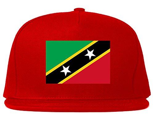 St. Kitts Flag Country Printed Snapback Hat Cap Red